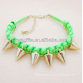 Green shambala woven bracelet with cone